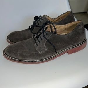Bass brown suede dress shoes with dark red soles size 12